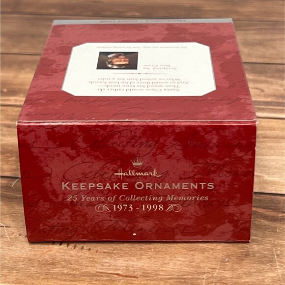 1998 HALLMARK KEEPSAKE ORNAMENT QX6776 DOWNHILL DASH SANTA SKIING W REINDEER - Picture 4 of 13